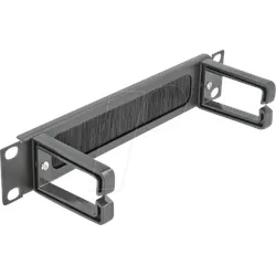 DELOCK 66485 - 10" Kabelmanagement Bürstenleiste mit 2 Bügeln 1 HE schwarz