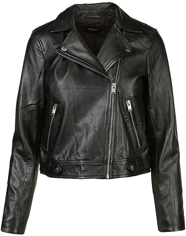 SELECTED FEMME Lederjacke  schwarz   42 42