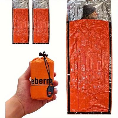 Notfall-Überlebensschlafsack, PVC-Isolierung, wasserdicht, mit Kordelzug, kompakt und praktisch, sehr gut geeignet für Camping und Outdoor-Erkundungen, Outdoor-Überlebensausrüstung