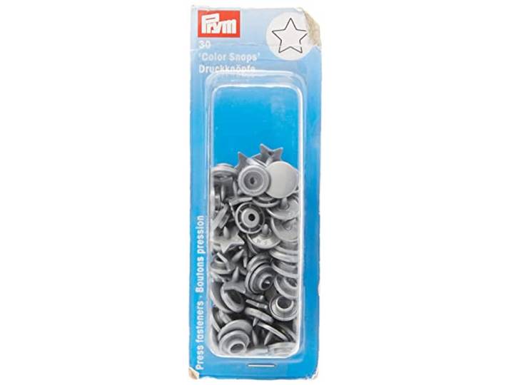 Prym 393245 naaivrij-drukknop Color Snaps ster zilvergrijs, kunststof, één maat