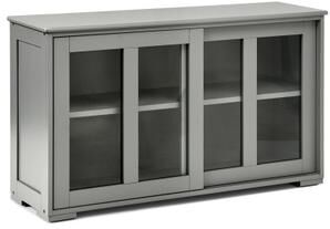 Costway Sideboard Buffet Cupboard Storage Cabinet with Sliding Door-Gray