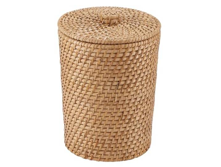 84ECO Natürlicher Rattan-Mülleimer mit Deckel und Einsatz