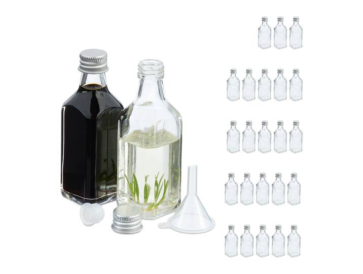 Kleine Flaschen Set 50ml Silber-Transparent