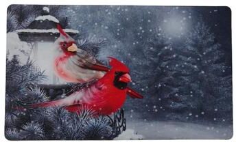IH Casa Decor Printed Rubber Mat Cardinal Couple on Lamp Post