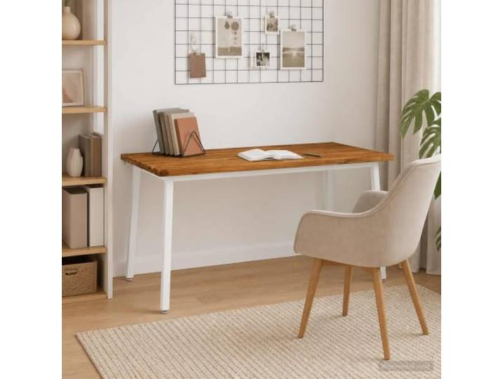 Quadratischer Esstisch 160 x 80 x 75 cm Massivholz Akazie Natur Massivholz Akazie,verzinkte Stahlbeine,rechteckige Form,-Rutsch-Zubehör,Innenbereich