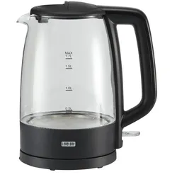 levelone Wasserkocher  WK-1719GS , schwarz , Glas,Kunststoff,Metall , Maße (cm): B: 21,5 H: 24,5 T: 15.0