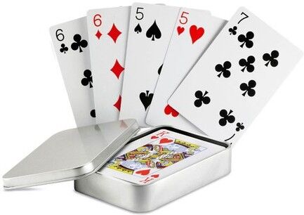 Cartes personnalisables en boîte étain AMIGO papier argenté mat