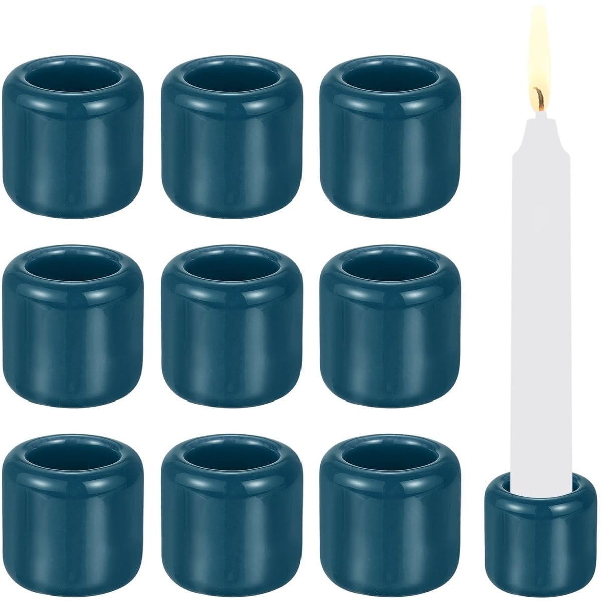 Set van 10 donkerblauwe mini kaarsenhouders voor tealights