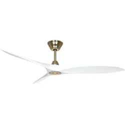 DC Deckenventilator Airscrew Messing-Weiß mit Fernbedienung