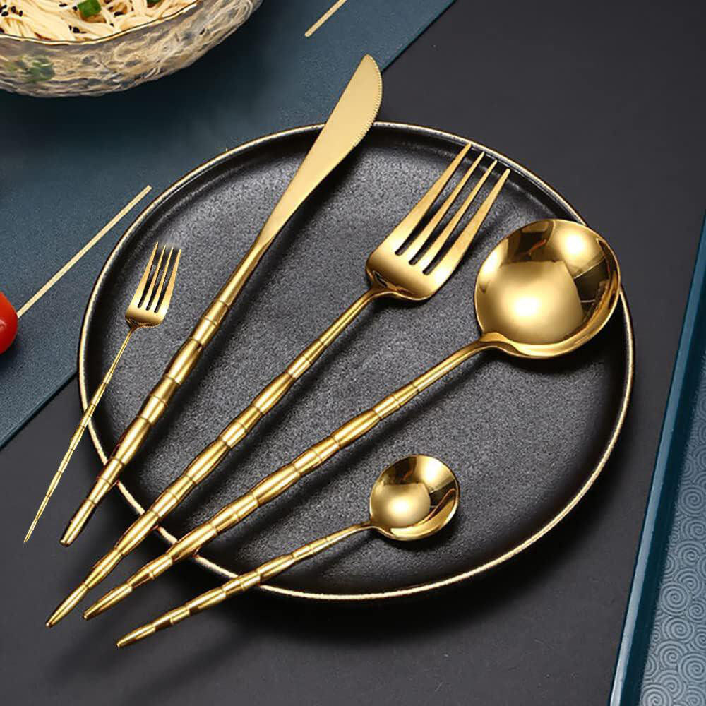 Canora Grey Celina 30 Piece Cutlery Set , Service for 6 Gold 30
