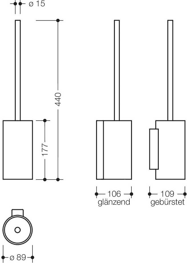 HEWI System 162 WC-Bürstengarnitur, Accessoires, 162.20.10070 CK, messing glänzend