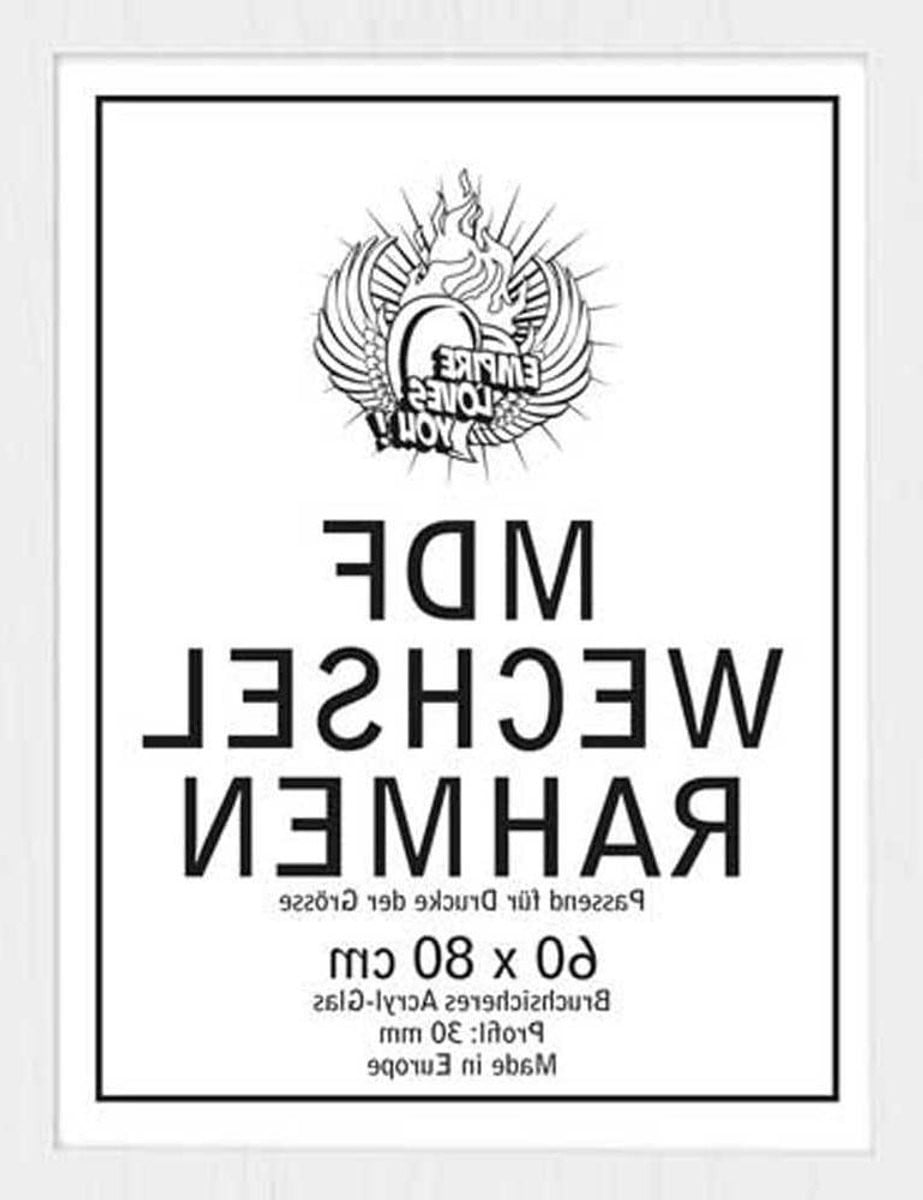 Kunstdruk Poster Wit - Ingelijst Ontwerp - 80 x 60 cm