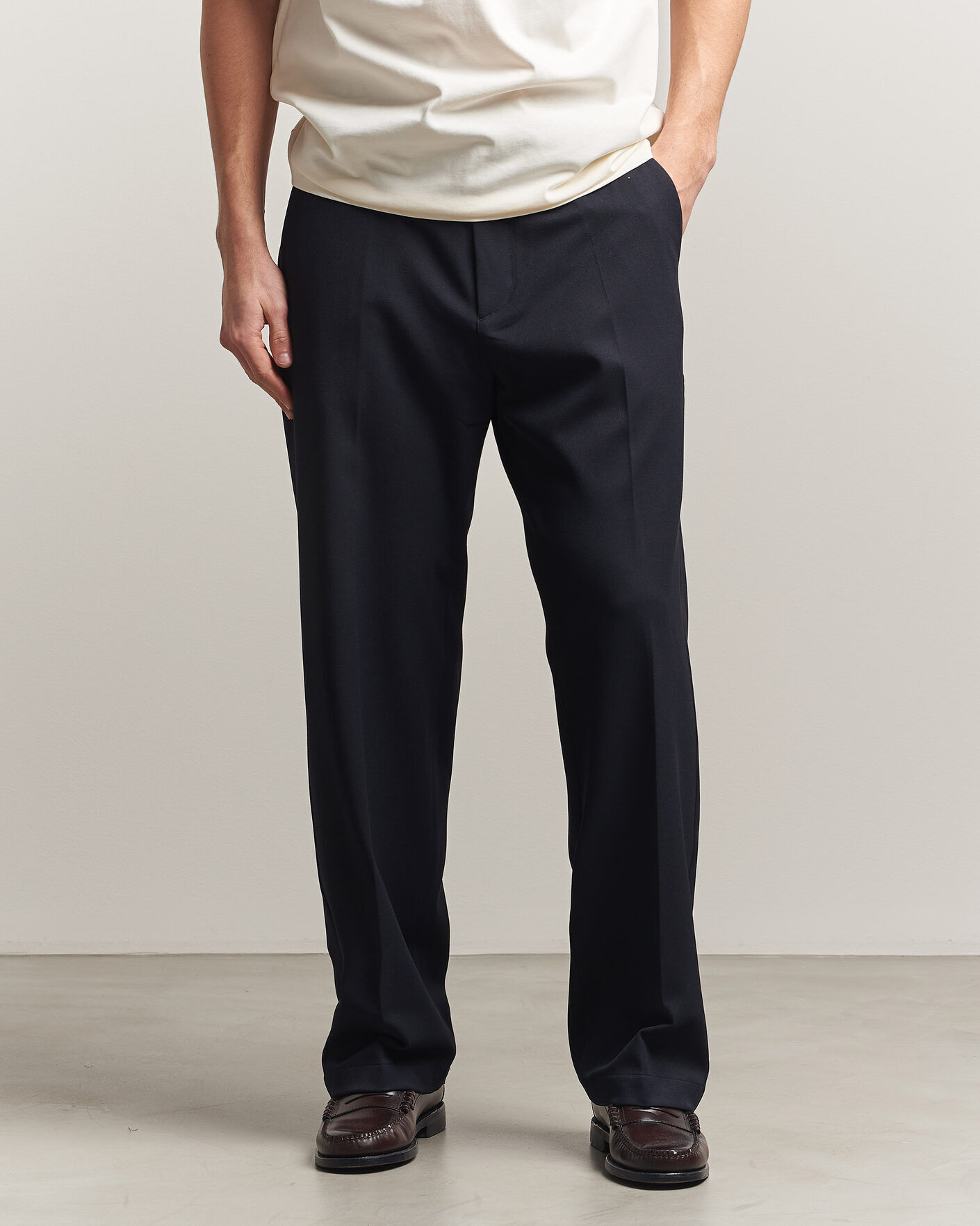 Les Deux Como Solid Slack Pants Dark Navy men W34L32 Blå