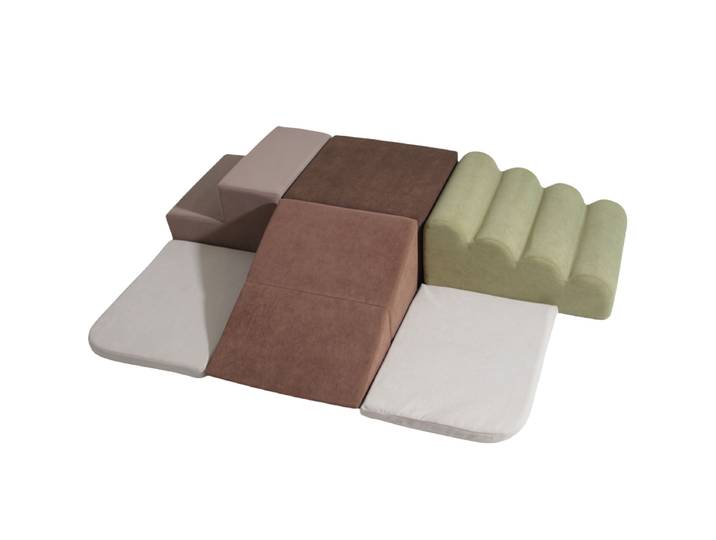 BanaSuper Blocs d'équilibre en mousse antidérapants XXL pour enfants, 6 blocs - Gris