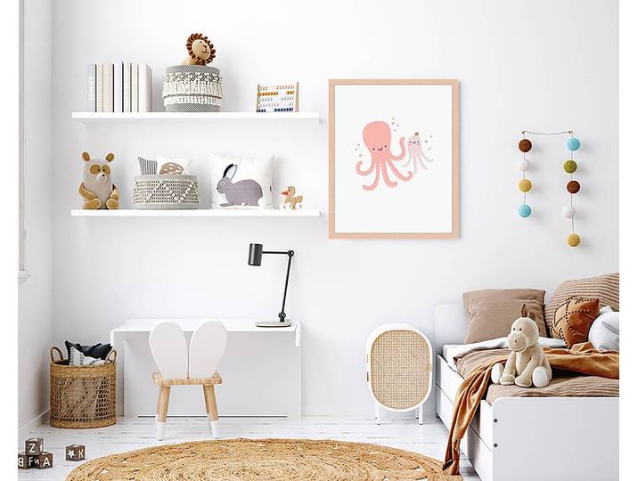 Bild Octopus Family 43 x 53cm Multicolor