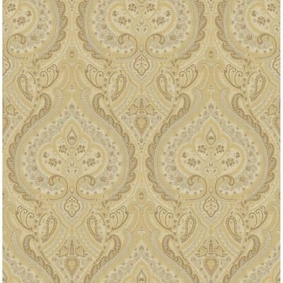 Seabrook Designs Margot Paisley Damask Unpasted Wallpaper
