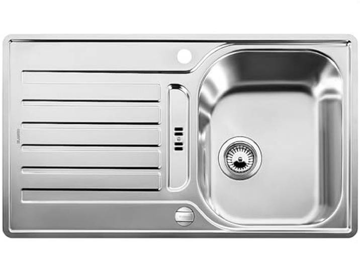 BLANCO LANTOS 45 S-IF – Évier de Cuisine pour Meubles Bas de 45 cm de Large – Avec Fond Plat IF et Commande de Vidage Automatique – Finition Inox Brossé – 519717