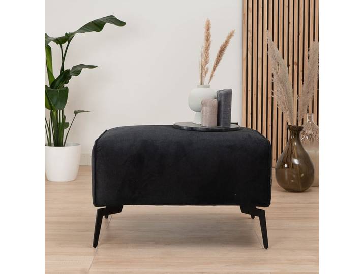 Bronx71 Stoff Hocker Vegas rechteckig schwarz