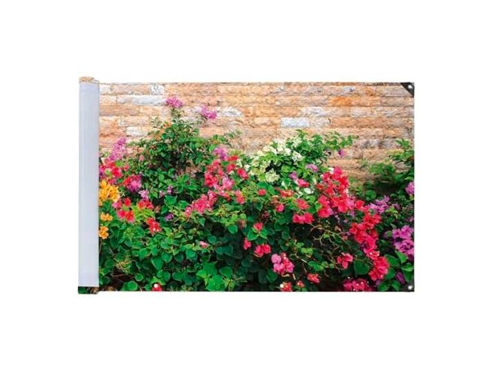 Maximex Balkon-Sichtschutz Mauerblumen, UV- und witterungsbeständig, Schnelltrocknend, Reißfest, 85 x 500 cm, Mehrfarbig