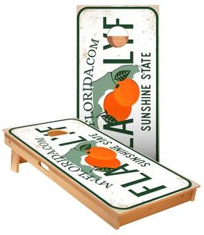 Skip's Garage Florida License Plate Cornhole Boards
