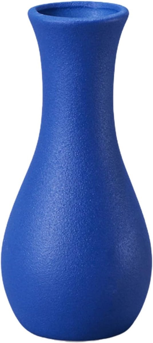 Blauwe Keramische Vaas in Morandi Stijl - Hoogte: 18 cm