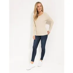 VIA MILANO Pullover, 1/1-Arm Rundhalsausschnitt Strukturstrick figurbetont
