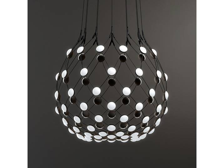 Mesh Suspension Ø80xH60 Phase 5m Black - Luceplan - Salon / séjour - Moderne - Métal - Multi-ampoules