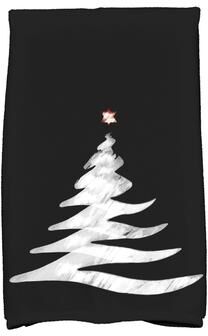 E by Design 18 x 30-inch Wishing Tree Holiday Geometric Print Kitchen Towel
