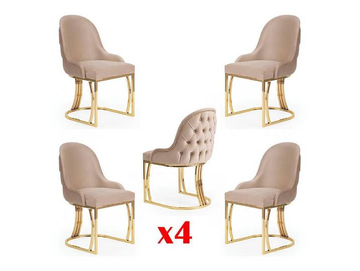 JVmoebel Esszimmerstuhl Beige Sessel mit hochwertiger Stoffpolsterung für elegantes Wohnen, Made in Europa