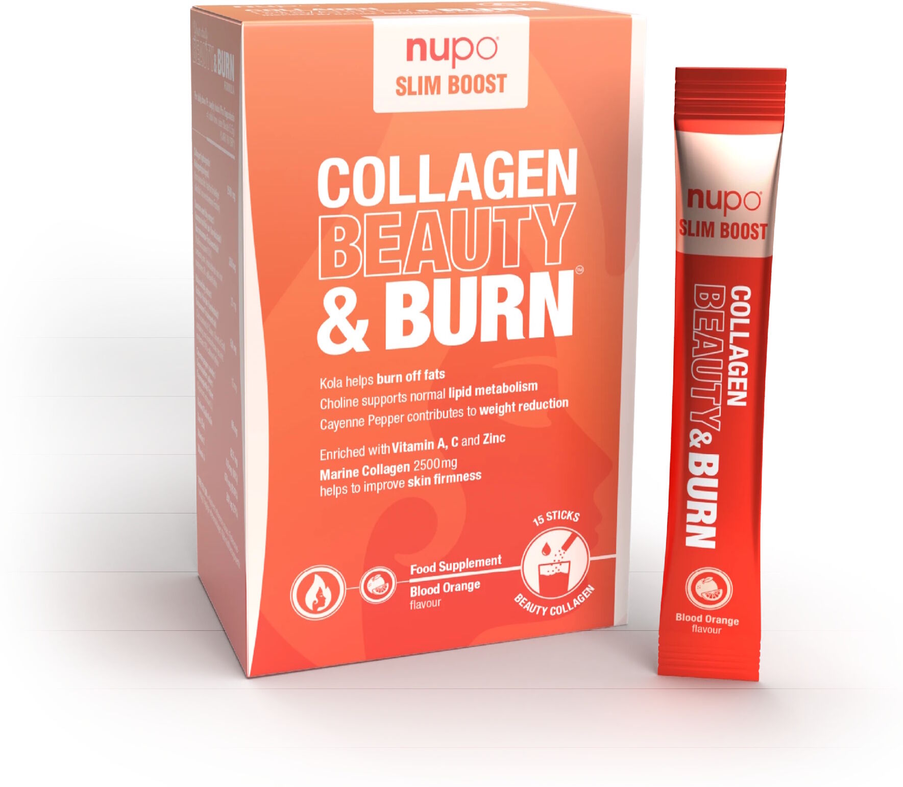 Nupo Slim Boost - Collagen Beauty & Burn Kosttilskud 15 stk