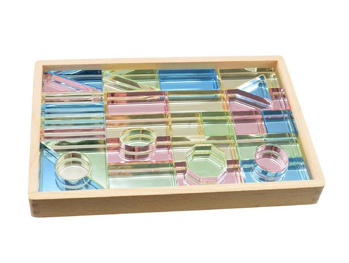CHiLA Lernspielzeug Lux Spielbausteine (Transparent Mirror Stones, 31-St)
