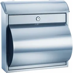 ALCO Briefkasten Edelstahl rostfrei Zeitungsfach 360x190x370mm silber Packung mit 4 Stück