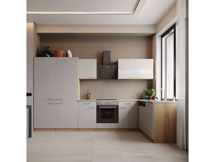 Cuisine d'angle Merle 340 cm 340 x 200 x 172cm Blanc/Blanc