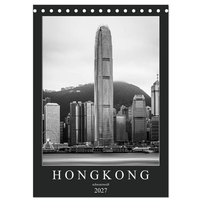 Hongkong schwarzweiß (Tischkalender 2027 DIN A5 hoch), CALVENDO Monatskalender