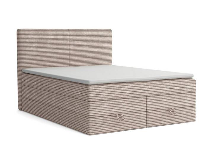 Deine Möbel 24 Boxspringbett LOFT DUO Boxspring Komplettbett Polsterbett Bonellfederkernmatratzen (ganz in Cord Cord-Samt, 2 Bonellfederkernmatratzen H3 + 1 Taschenfederkenmatratze H3), 140x200 160x200 180x200 180x200 200x200 inkl. Bettkasten