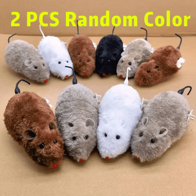 Inspire Curations WhiskerChase Self Moving Mechanical Mouse Cat Toy Set (4 Pack) 2pcs