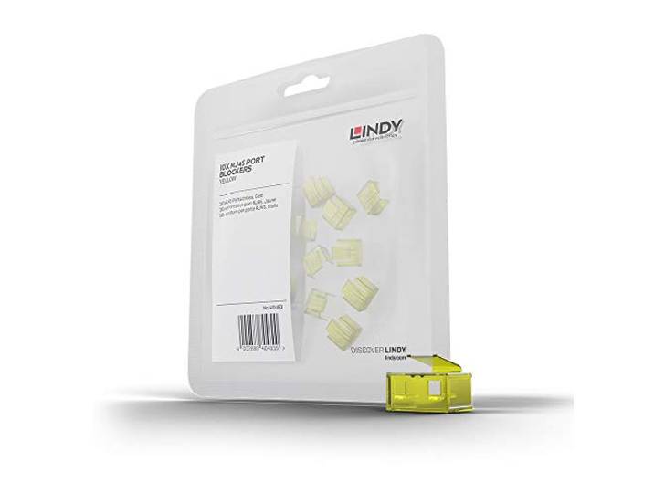 LINDY RJ-45 poortslot zonder sleutel, 20 stuks geel geel 20 stuks zonder sleutel