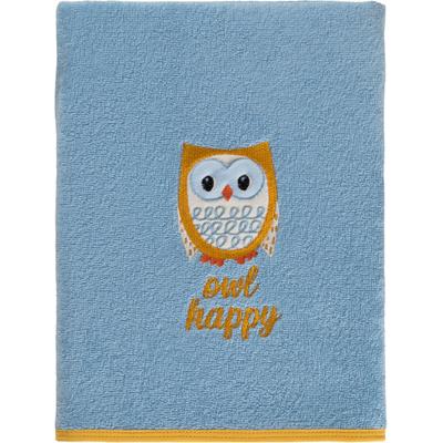 Handtuch EGERIA "OWL", blau (hellblau), B:50cm L:90cm, Frottier, Baumwolle, Handtücher, mit Eulen Applikation