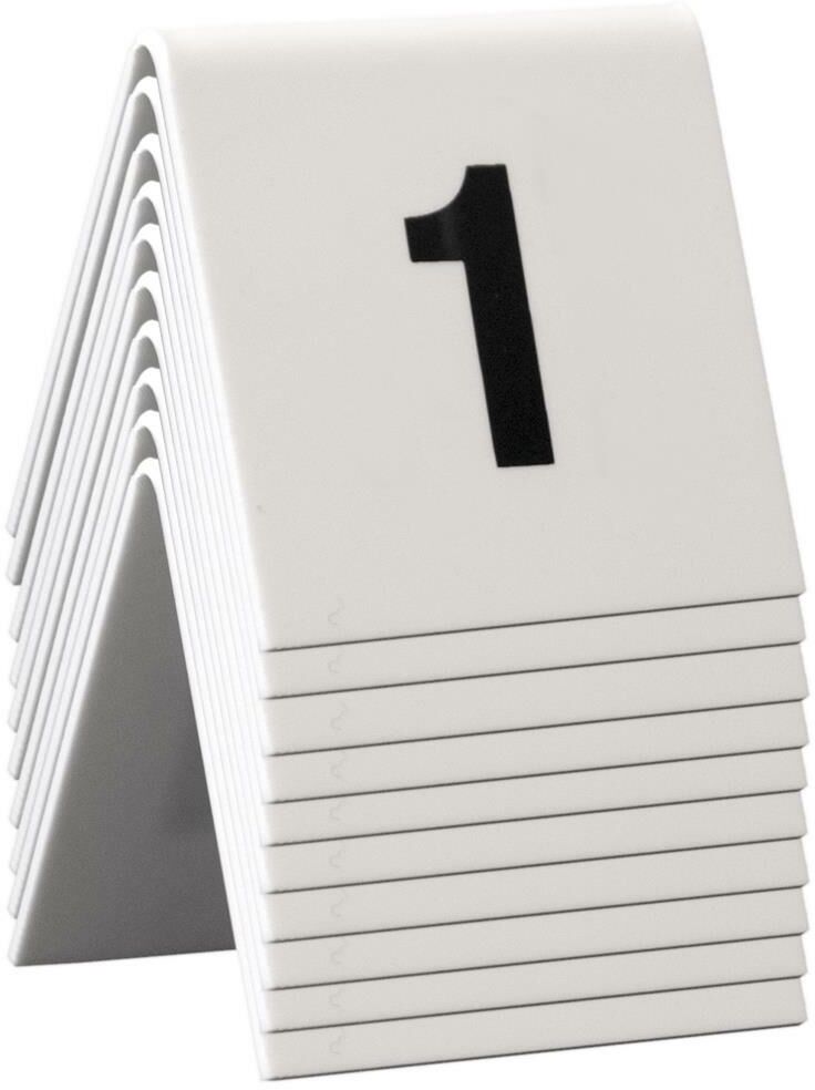 Securit Set 10 Pezzi Numeri da Tavolo 1/10 5 x 4 cm Bianco