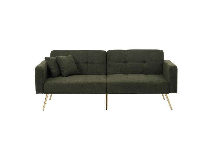 Oxeza Schlafsofa 175/64/72 cm Antikgrün Wollstoff mit Kissen und seitlichen Aufbewahrungstaschen, Olivgrün, Mode, Rechteckig, 64x72x175 cm, Babymöbel & Kindermöbel, Kinderzimmer & Jugendzimmer, Schlafsofas