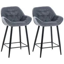 CLP 2er Set Barhocker Gibson Stoff   Farbe: grau, Material: Stoff