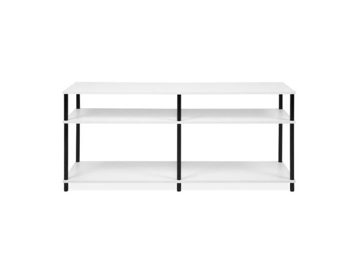 Calicosy Tv-Möbel mit 4 offenen Fächern 40/140/60 cm, Weiß, 40x60x140 cm, Wohnzimmer, TV Möbel, Lowboards, Lowboards stehend