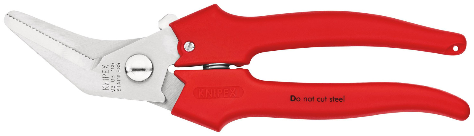 Knipex universele tang met kunststof coating en openingsveer, gepolijst, 185 mm - 95 05 185