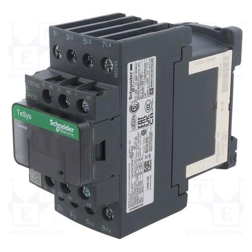 Schneider Electric Spuln-Schütz 4polig NO,40A,24VDC,AC1 (LC1DT40BL)