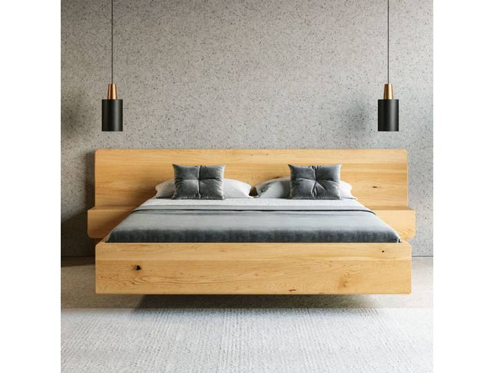 Lit Wide en bois massif 140x200 cm Bois de chêne massif
