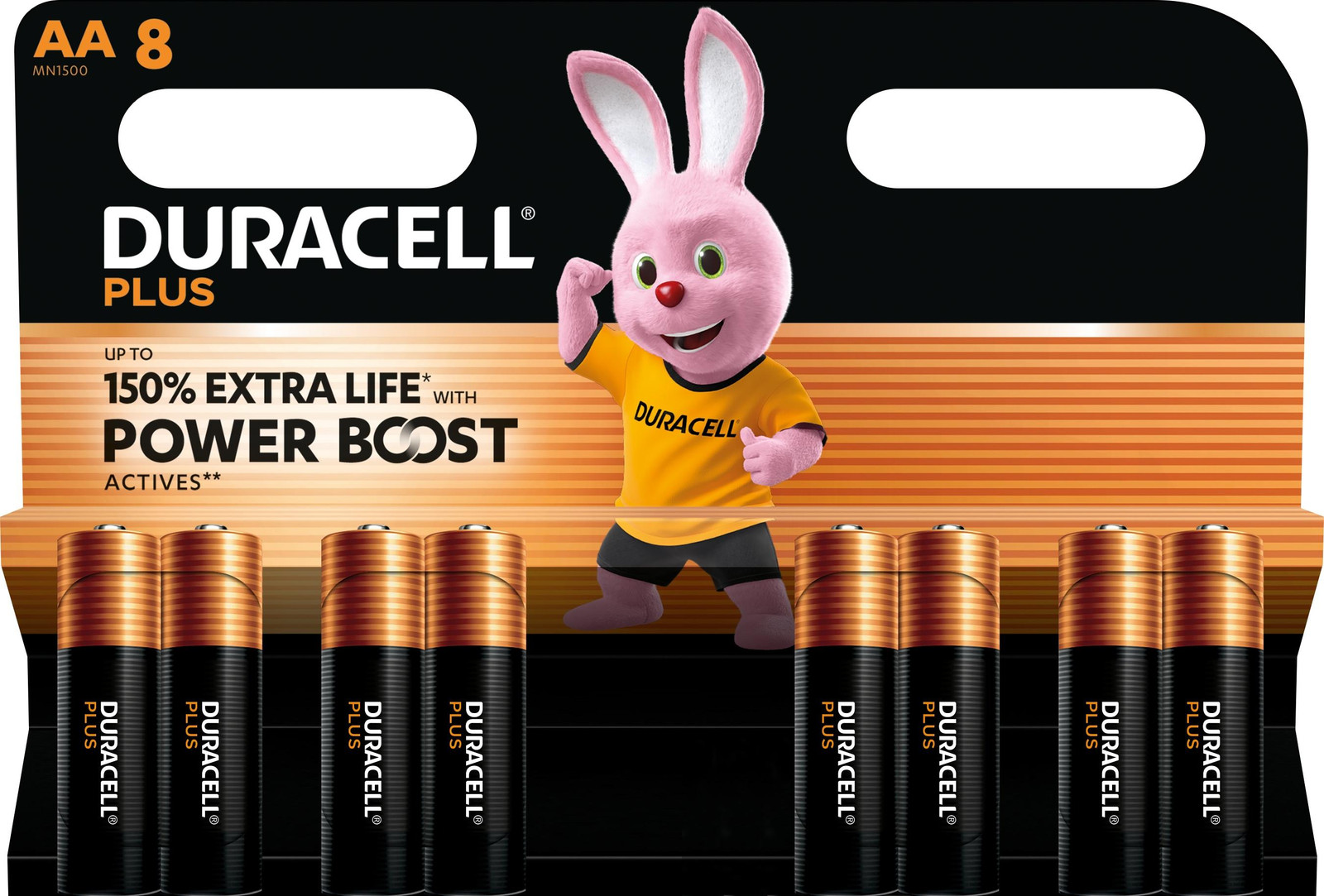 Duracell Plus AA-batterijen verpakking van 8 stuks