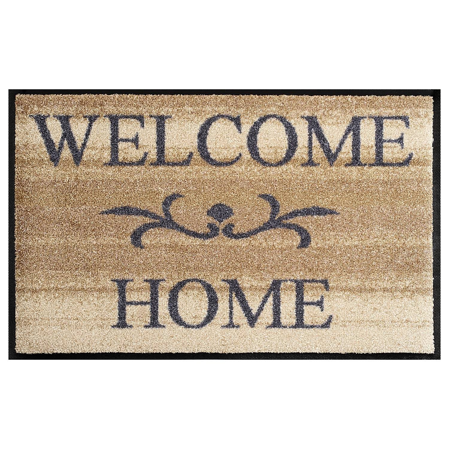 Wash + Dry Voetmat Welcome Home beige, B/D: 50 x 75 cm