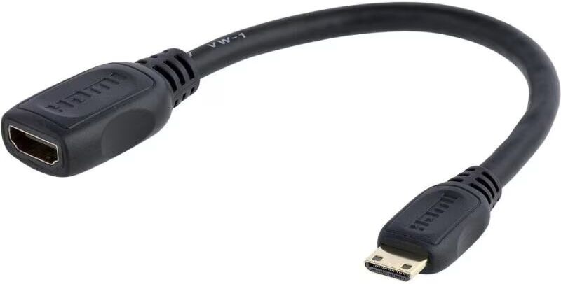 Startechcom Cable Adaptador Mini Hdmi A 0,125 M - Macho A Hembra Negro Talla Única Unisex