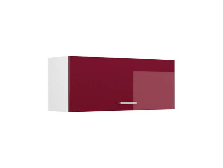 Vicco Hängeschrank R-Line, Rot Hochglanz/Weiß, 100 cm Flach, Rot, Weiß, Holzwerkstoff, Rechteckig, 100x40x31 cm, Küchen, Küchenmöbel, Küchenschränke, Küchenoberschränke