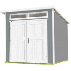 Weka Gartenhaus 264 mit Oberlichtern - 21 mm grau 235 x 209 cm (Gr. 1) - 50 % Rabatt auf Dacheindeckung
